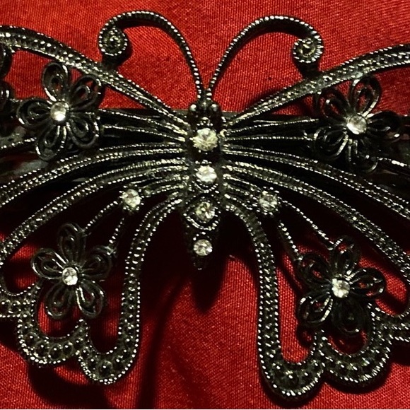 Vintage 925 Silver Butterfly Hair Clip - Picture 2 of 11